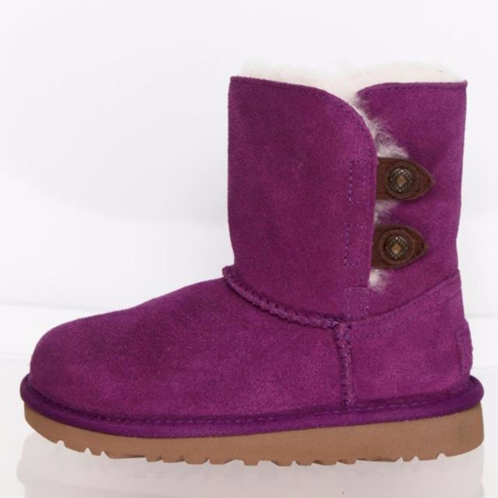 UGG TODDLER DEEP PLUM BOOTS & 2 BROWN SIDE BUTTONS